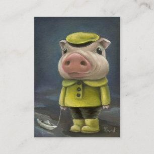 Carte De Visite Peter le porc naviguant son bateau