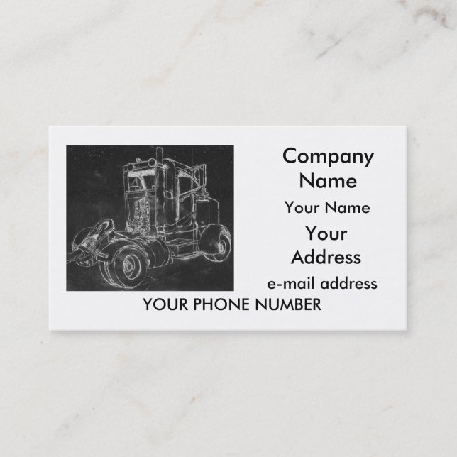 Carte de visite, "Peterbilt 2" (Devant)