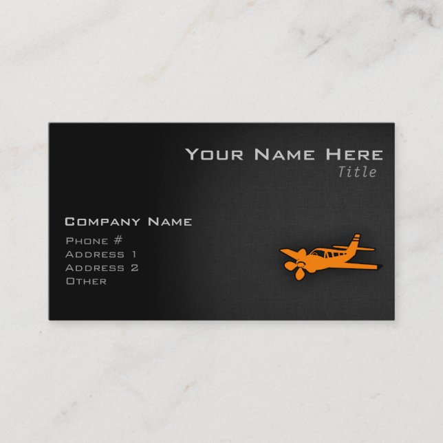Carte De Visite Petit avion orange (Devant)