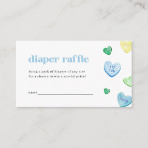 Carte De Visite Petit Baby shower amoureux bleu Raffle de couche