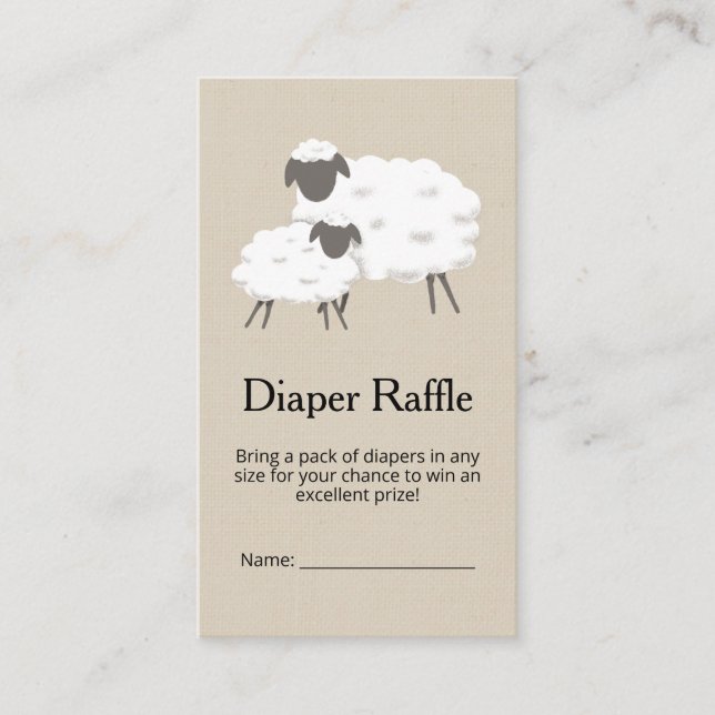 Carte De Visite Petit Baby shower d'agneau doux Billet (Devant)