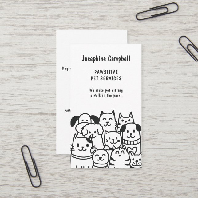 Carte De Visite Petit chien de chien marcheur marchand brun noir e (Devant/Arrière en situation)