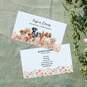 Carte De Visite Petit chien, Groomer pour animaux, Vétérinaire, Fl