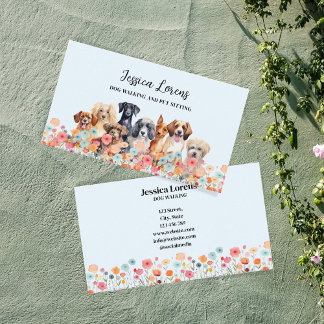 Carte De Visite Petit chien, Groomer pour animaux, Vétérinaire, Fl