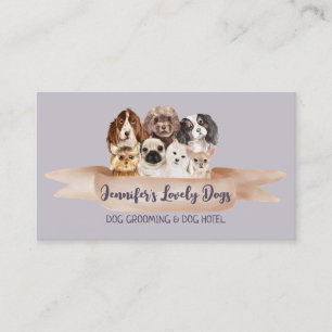 Carte De Visite Petit Chien pourpre Grossissant