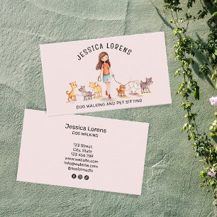 Carte De Visite Petit Chien Walker Animaux de compagnie Sitter, Ch