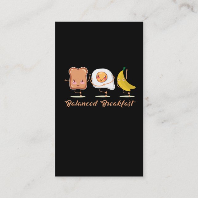 Carte De Visite Petit-déjeuner équilibré Oeuf Toast Banana Aliment (Devant)