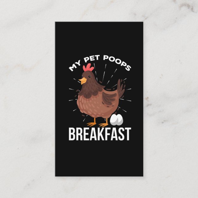 Carte De Visite Petit-déjeuner Humour Poulet Poops Oeufs Charmante (Devant)