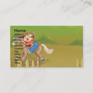 Carte De Visite petit garçon cow-boy qui se balance
