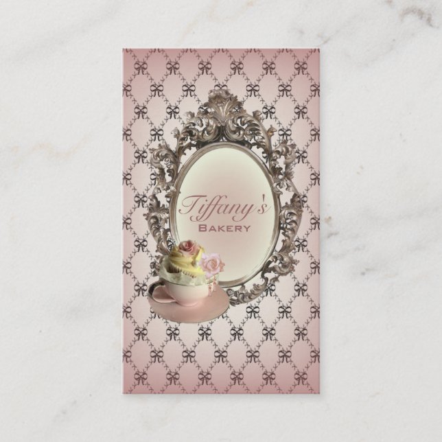 Carte De Visite petit gâteau chic moderne de boulangerie de chef (Devant)