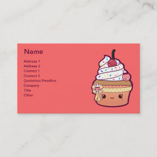 Carte De Visite Petit gâteau de vanille de cerise