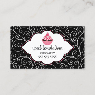 Carte De Visite Petit gâteau élégant de boulangerie