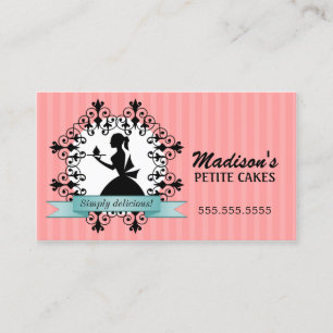 Carte De Visite Petit gâteau élégant de silhouette