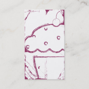 Carte De Visite petit gâteau grunge de cerise