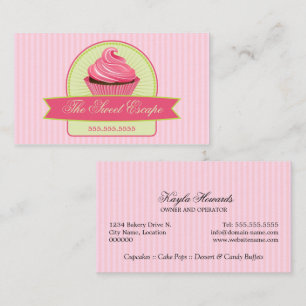 Carte De Visite Petit gâteau rose de dessert