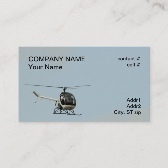 Carte De Visite petit hélicoptère de formation (Devant)