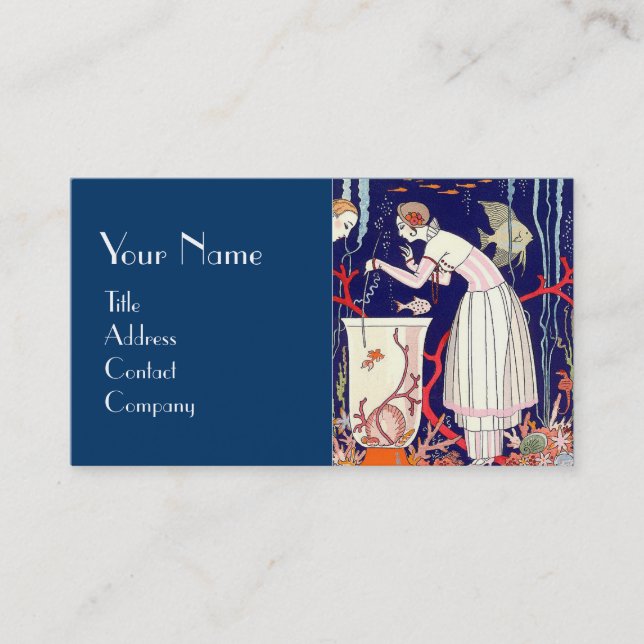 CARTE DE VISITE PETIT POISSON ÉTONNANT, AQUARIUM, MODE BEAUTÉ DÉCO (Devant)