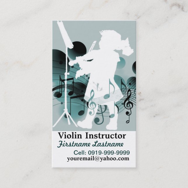 Carte De Visite Petit violoniste mignon (Devant)