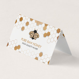 Carte De Visite Petite abeille volant sur le Gold Honeycomb Apiari