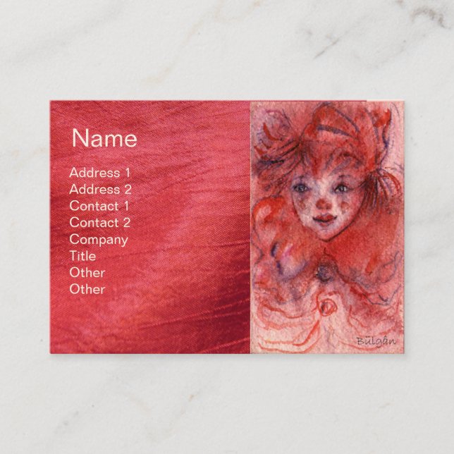 CARTE DE VISITE PETITE CLOWN ROUGE (Devant)