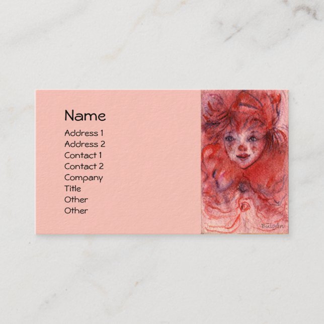 CARTE DE VISITE PETITE CLOWN ROUGE (Devant)