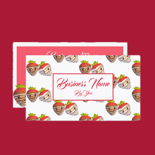 Carte De Visite Petite entreprise Fraise Sweets Shop