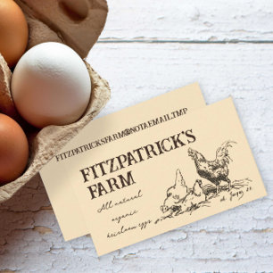 Carte De Visite Petite ferme familiale ferme d'oeufs Poulets Vinta