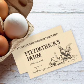 Carte De Visite Petite ferme familiale ferme d'oeufs Poulets Vinta