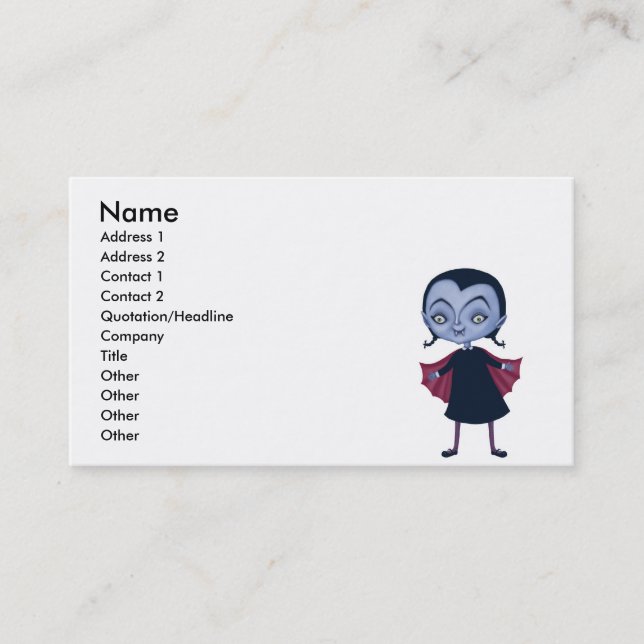 Carte De Visite petite fille vampire (Devant)