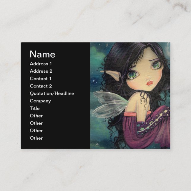 Carte De Visite Petite Lune Big Eye Fairy Imaginaire Art (Devant)