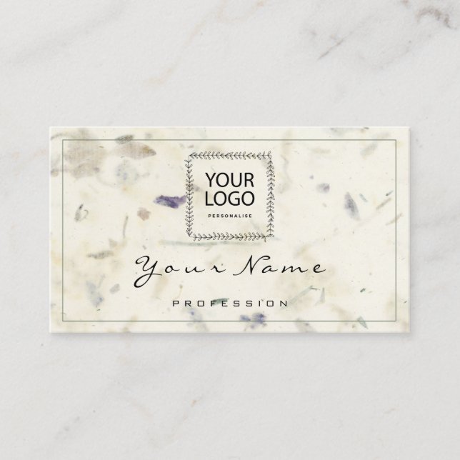 Carte De Visite Petites entreprises Floral QR LOGO Bio biologique  (Devant)