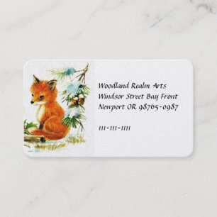 Carte De Visite Petits renards et poulet dans la neige