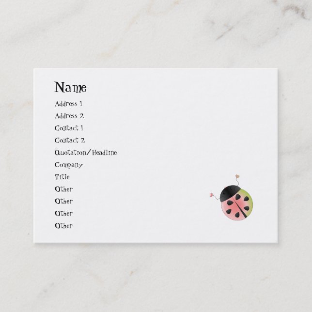 Carte De Visite Pétoncle Ladybug (Devant)