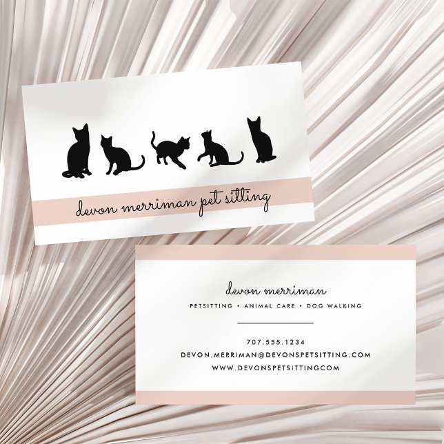 Carte De Visite Petsitter Silhouette Chat (Créateur téléchargé)