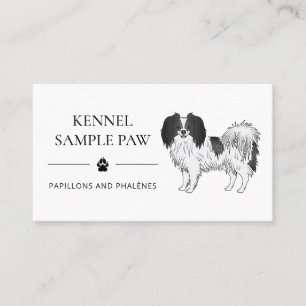Carte De Visite Phalène Avec Détails Noir Chien Kennel Et Éleveur