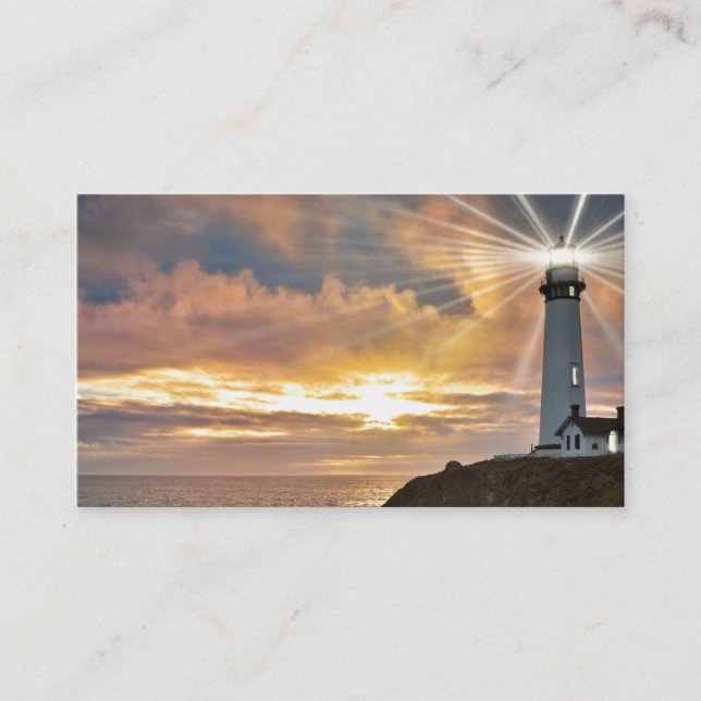Carte De Visite Phare au coucher du soleil (Devant)