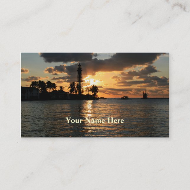 Carte De Visite Phare au lever de soleil (Devant)