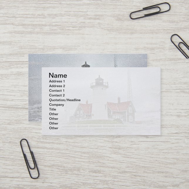 Carte De Visite Phare en Neige (Devant/Arrière en situation)
