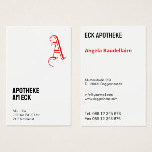 Carte de visite pharmacie
