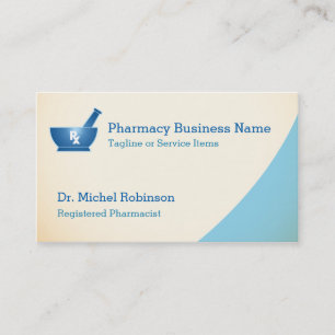 Carte De Visite Pharmacie Mortier Chimiste Logo de pilon - Crème b
