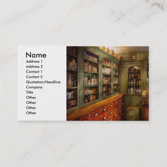 Carte De Visite Pharmacie - pièce - l'officine (Devant)
