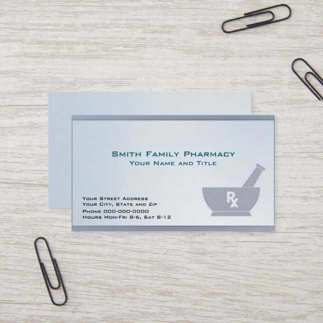 Carte de visite pharmacien (Devant/Arrière en situation)