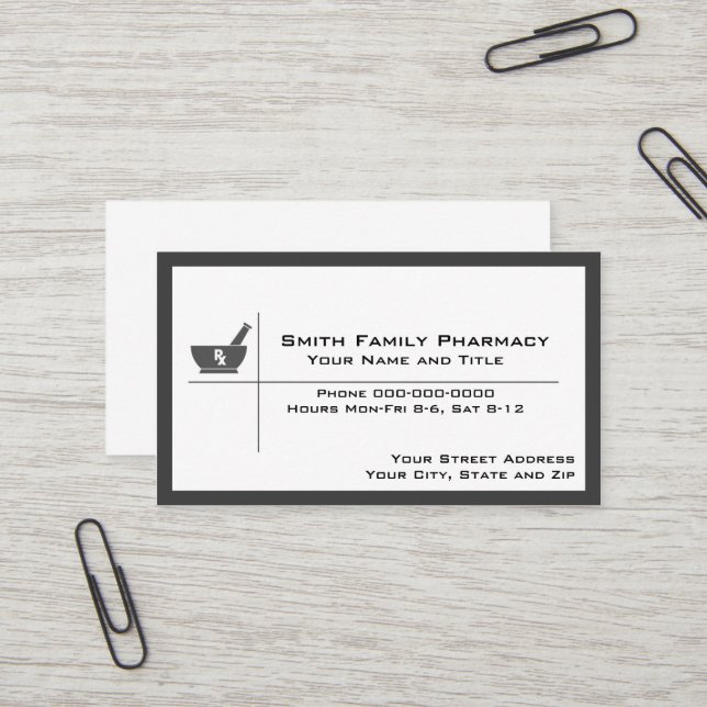 Carte de visite pharmacien (Devant/Arrière en situation)