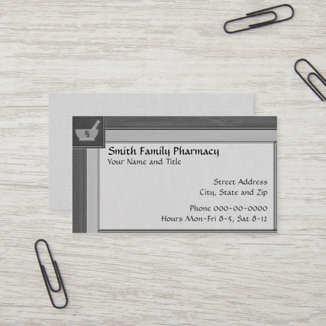 Carte de visite pharmacien (Devant/Arrière en situation)