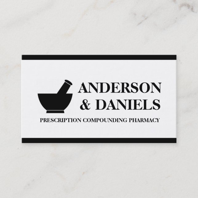 Carte De Visite Pharmacien composant le pilon de mortier de (Devant)