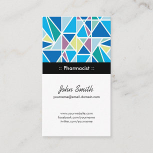Carte De Visite Pharmacien - Géométrie Abstraite bleue