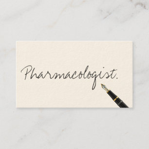 Carte de visite pharmacologue écrit à la main