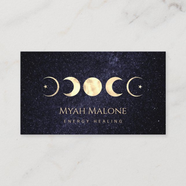 Carte De Visite Phase Lune Galaxy Yoga Energie Guérisseur (Devant)