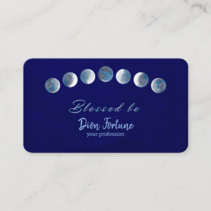 Carte De Visite Phases Bleues Bleu Bleu Bénie Soit