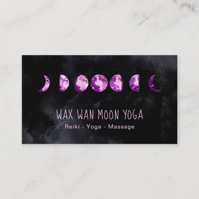 Carte De Visite *~* Phases de la lune violette violette pleine de  (Devant)